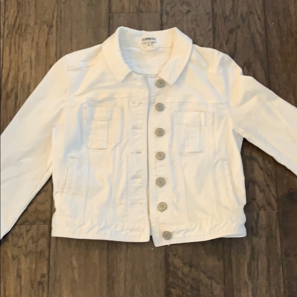 White Express Denim Jacket crop length
